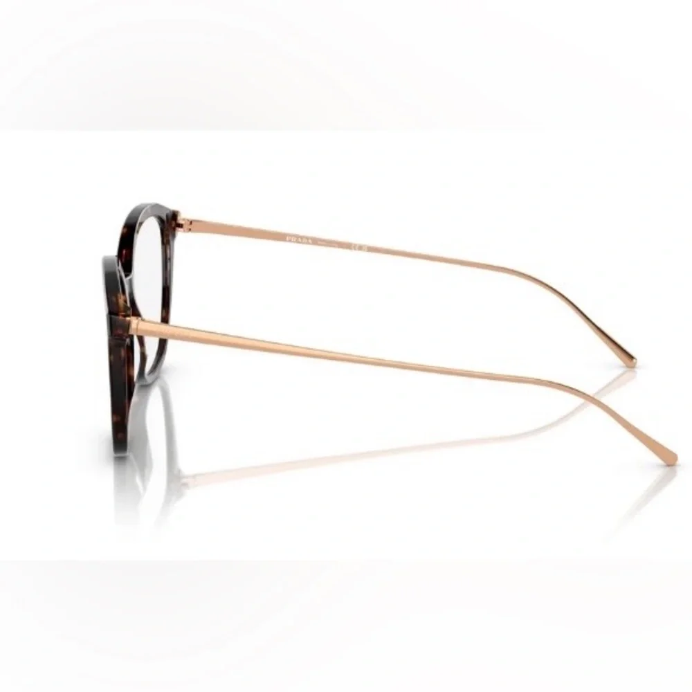 PRADA NWOT "Conceptual" VPR 11V Havana & Gold Mod Square/Cat Eye 53-17-140 Frame - Picture 3 of 16
